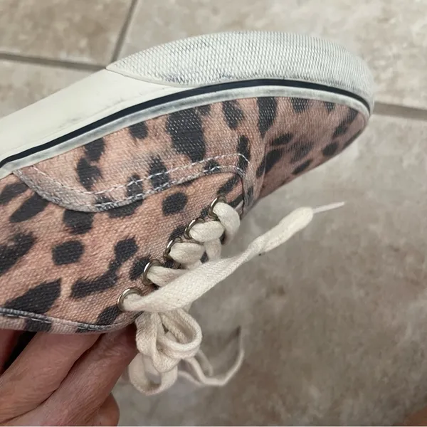 RE/DONE Low Top Skate Sneakers Faded Leopard Print Canvas Size 37 Pre Owned‎ - Image 13