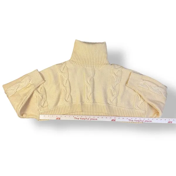 Urban Outfitters Cropped Turtleneck Sweater Womens Size L Yellow‎ - Image 4