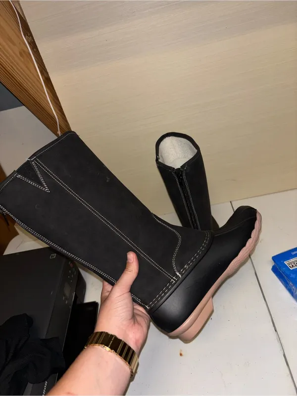 Women's Black Tall Winter Duck Boots - Image 5