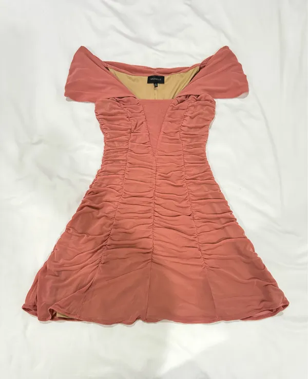 Majorelle Revolve Mesh Off The Shoulder Mini Dress - Image 4