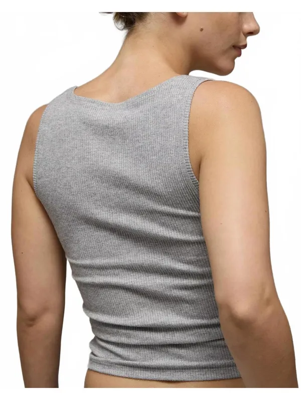AE Square Neck Plush Tank Top American Eagle NWT Medium Heather Gray Small - Image 4