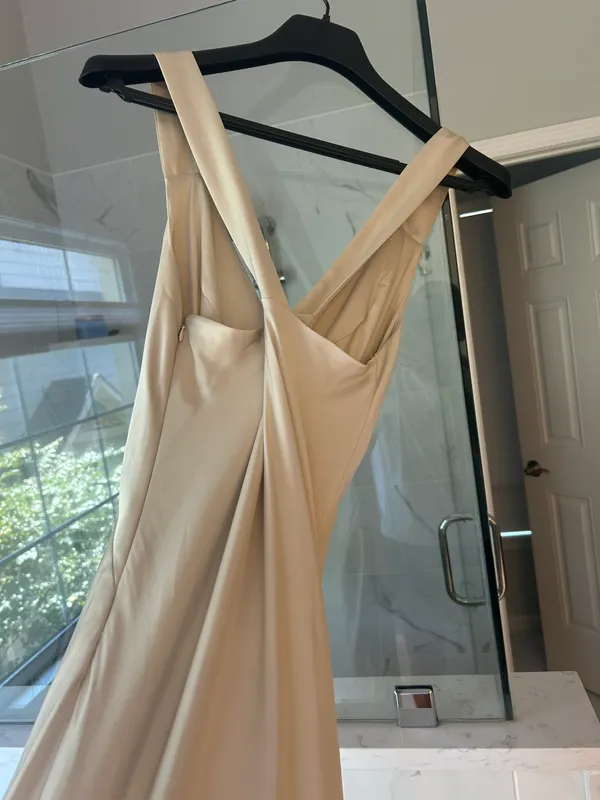 Birdy Grey Bridesmaid or Formal Dress - Veronica Matte Satin Dress - Prosecco - Image 8
