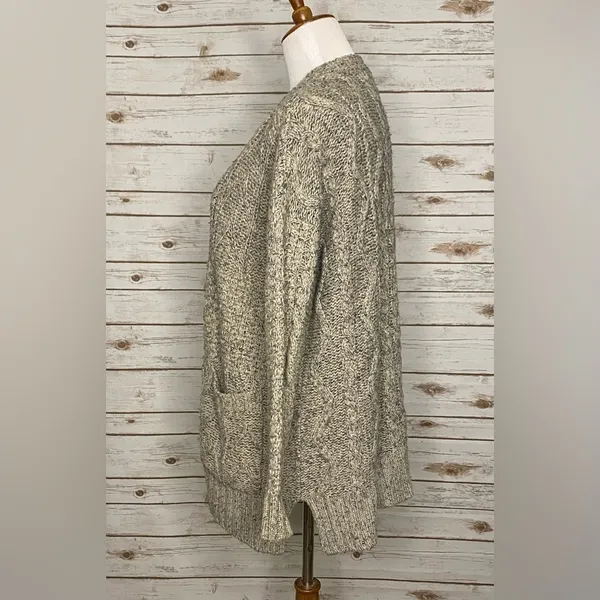 Madewell panelstitch wool/alpaca-blend marled knit open cardigan sweater Size S - Image 3