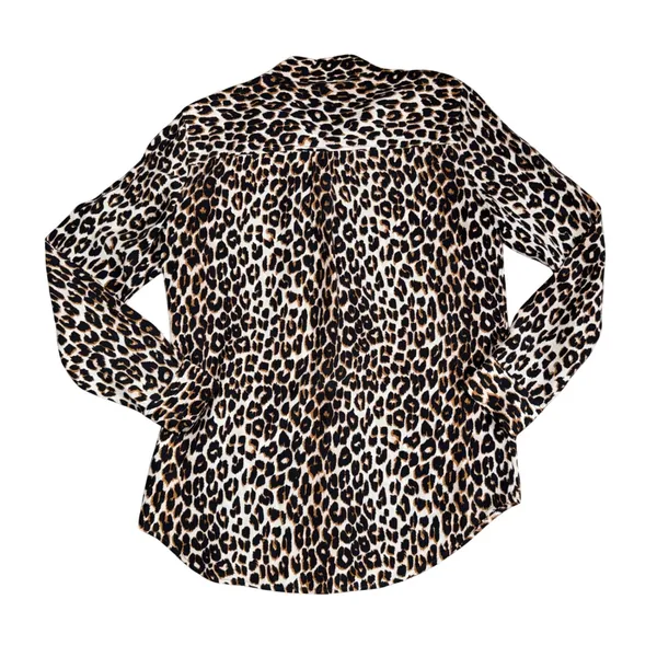 Equipment Silk Blouse Women Medium Leopard Print Excellent Animal Button Down - Image 4