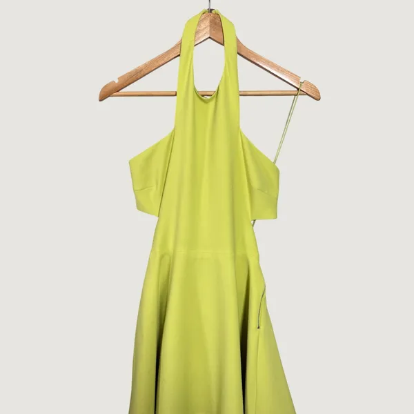 Elizabeth and James Womens Neon‎ Lime Green Halter Cutout Mini Dress Size 4 - Image 9