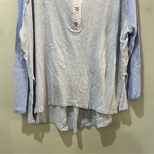 We the Free boho top blue moon combo Size‎ Small Henley New Long Sleeve - Image 5
