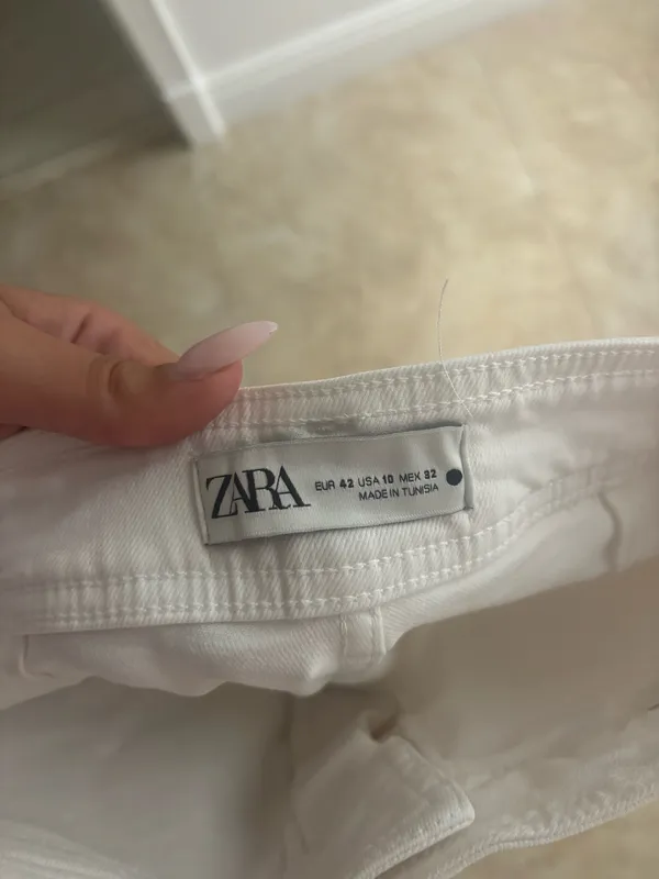 ZARA White Straight-Leg Jeans High-Rise - Image 3