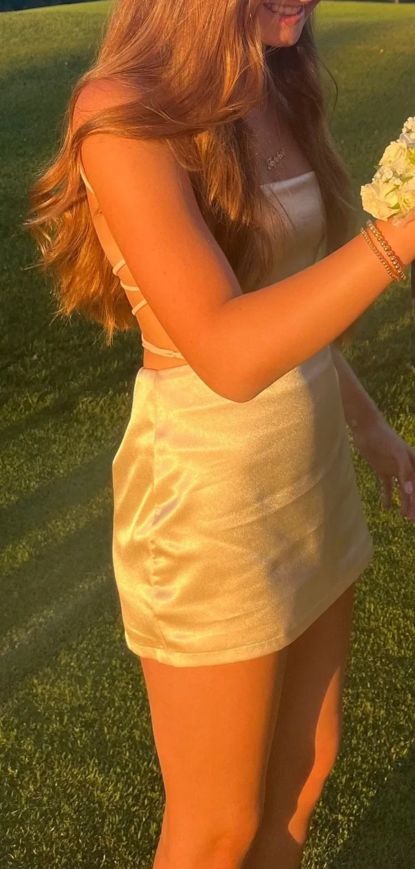 Champagne Gold mini Dress - Image 2
