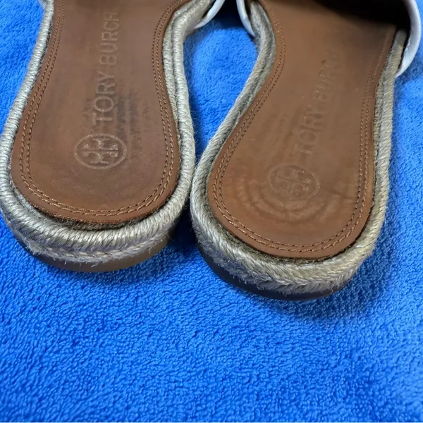 Tory Burch T Monogram Espadrille Slide Sandals SZ:6M - Image 3