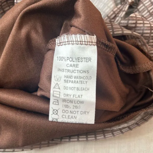 Motel Rocks 🔥5/$25 sale🔥 Brown and Neutral Plaid Pattern with Cutouts and Sheer Sleeve - Image 10