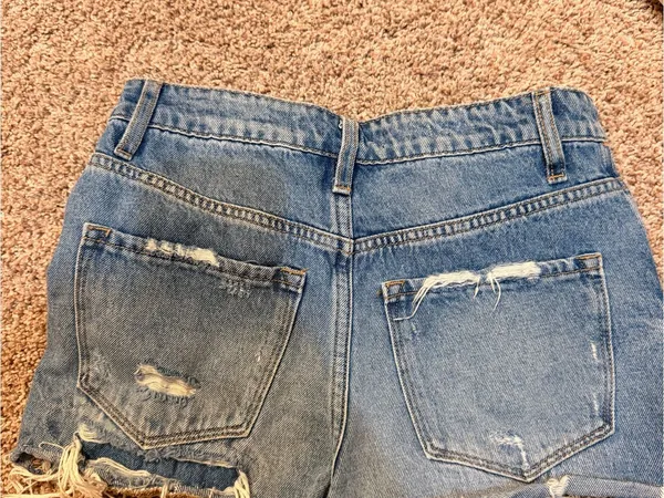 Vervet Flying Monkey Blue Distressed Denim Cutoff Shorts - Image 2
