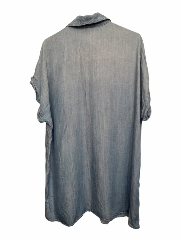 Zilcremo Light Wash Denim Short Sleeve Shirt Dress NWT - Image 2