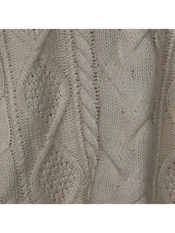 52Seven Women’s Cream Cable Knit Sweater Size Large - Image 3