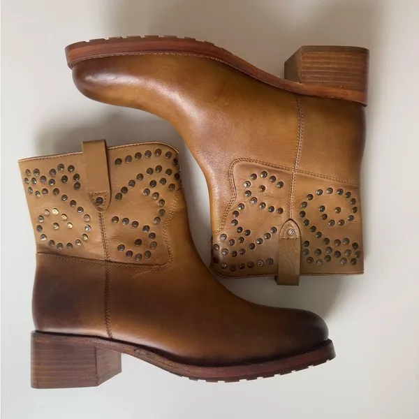 Free People Harmony Studded Ankle Boots in Biscuit 8.5 - Image 6