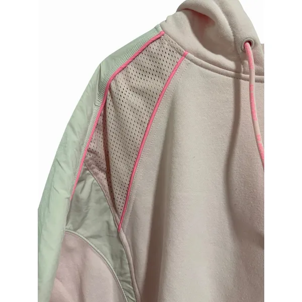 Free People‎ Movement Racing Striped Hoodie Heirloom Pink Women's Size Medium - Image 7