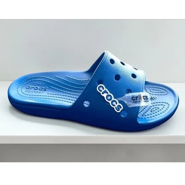 Crocs Classic Slide Sandals Unisex Men 5 Women 7 Blue NEW Comfort Slip On‎ Shoes - Image 3