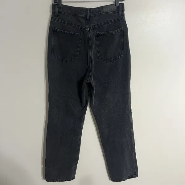 PacSun Womens Dad Jean Black High Rise Straight‎ Leg Button Fly Denim Size 28 - Image 15