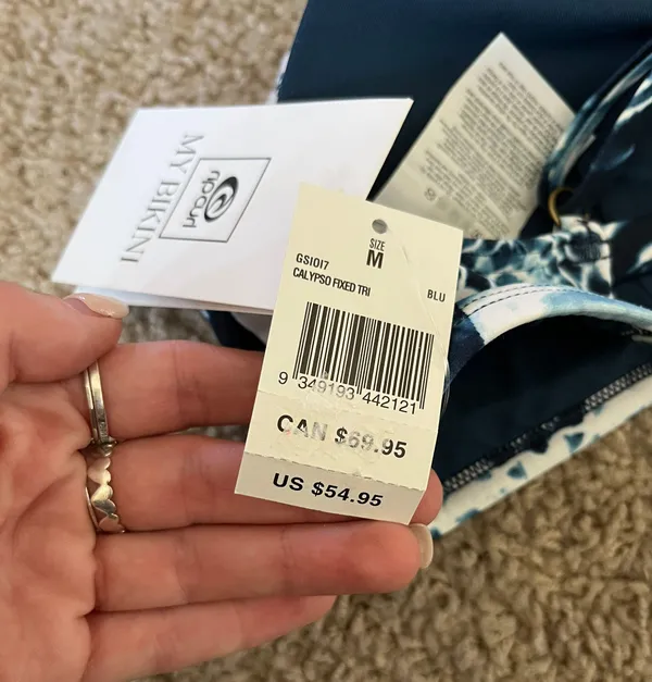 Rip Curl Blue and white patterned tie dye bikini top never worn - Image 6