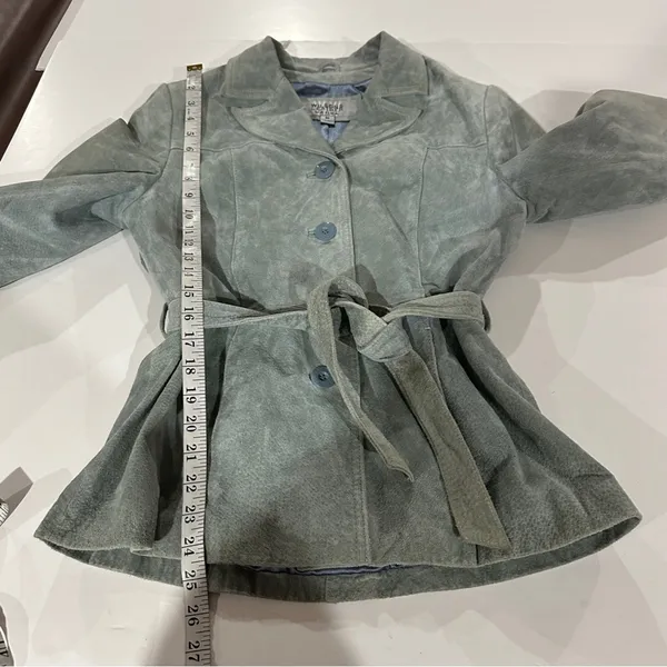 Wilsons Leather Light Green Long Sleeve 100% Genuine Leather Button Jacket Sz M‎ - Image 6