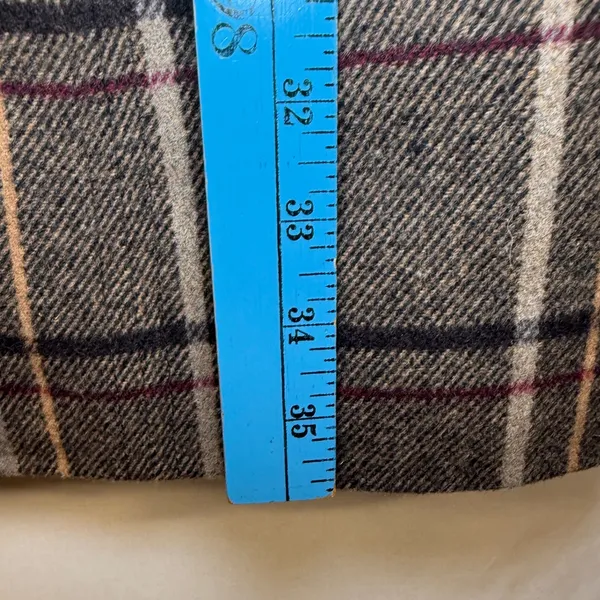 Bibise Clothing Brown Plaid Wool Blend Double Breasted Trench Coat Size 40 - Image 6