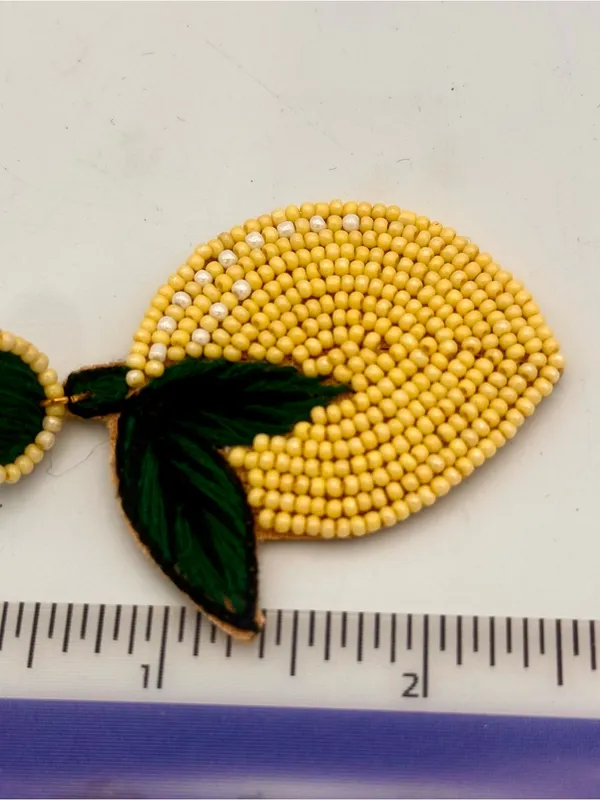 Betsey Johnson Lemon Beaded Drop Earrings - Image 4