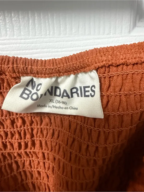 No Boundaries Rust Maxi Skirt with Smocked Waist - Image 2