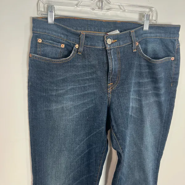 Y2K Lucky Brand Classic Low Rise Flare Dark Blue Bootcut Jeans - Image 2