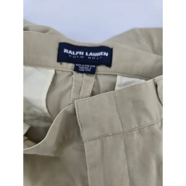 Ralph Lauren Polo Golf Shorts Womens 10 Khaki Tan Pleated Cotton‎ Chino Bermuda - Image 3