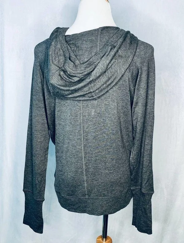90 Degree by Reflex Hoodie Gray Criss Cross Shirt L - Image 2