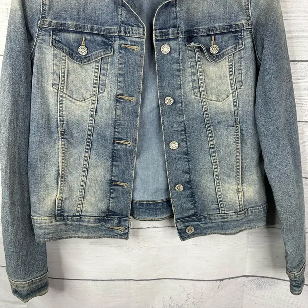 Levis Signature Womens size Small Gold Classic Trucker Denim Jacket - Image 4