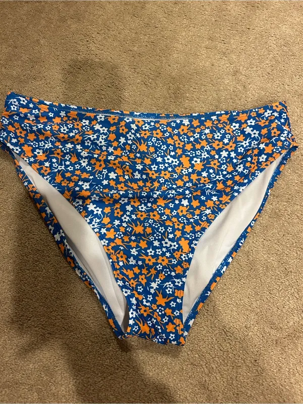 SheIn Blue & Orange Floral Bikini Set - Image 3