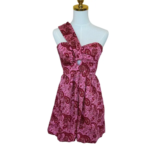 Likely Pink Paisley Bubble Hem Mini Dress SIZE 12 Cocktail Corset Designer $228 - Image 8