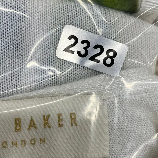 Ted Baker‎ London Blouse Womens 0 Floral Print White Multi Botanical *Flaw - Image 9