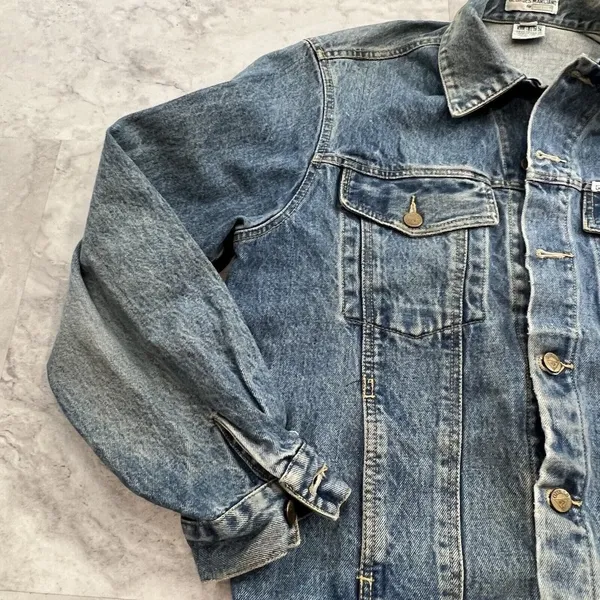 Vintage Guess Georges Marciano Denim Jean Jacket Mens Size Large 80s Big‎ Logo - Image 6