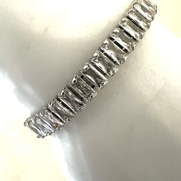 Faux diamond adjustable tennis bracelet Silver - Image 3