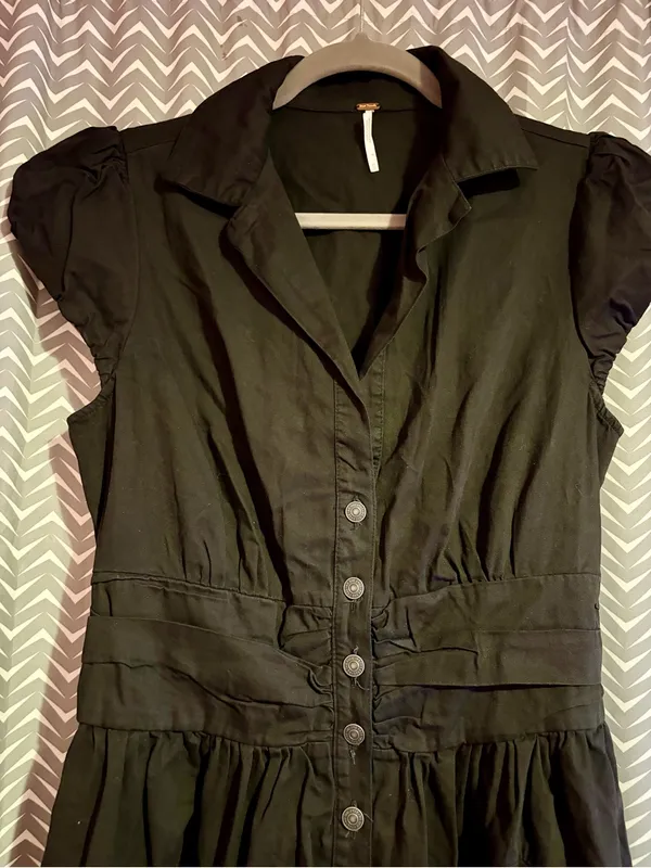 Free People | Chester Ruched Waist Denim Mini Dress, Medium - Image 3