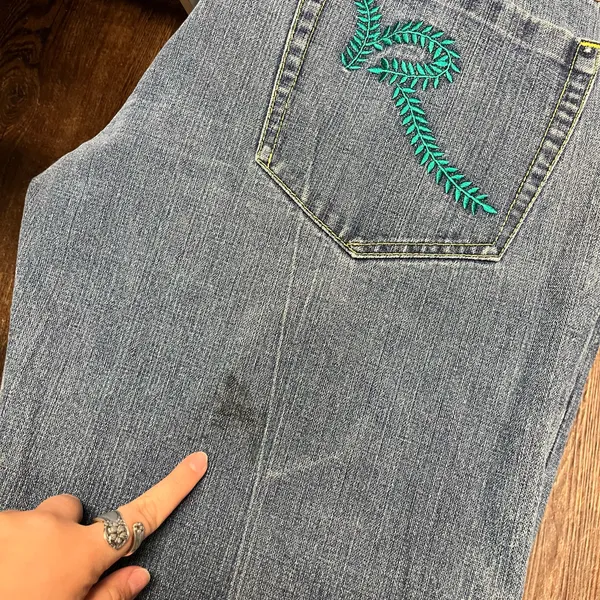 Rocawear Y2K Vintage Baggy Oversized Straight Leg Embroidered Pocket Jeans 38 - Image 10