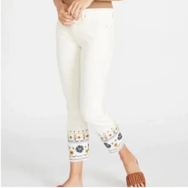 Driftwood Mauve Embroidered Stitch Cuffed Leg Pants(Size Small) - Image 5