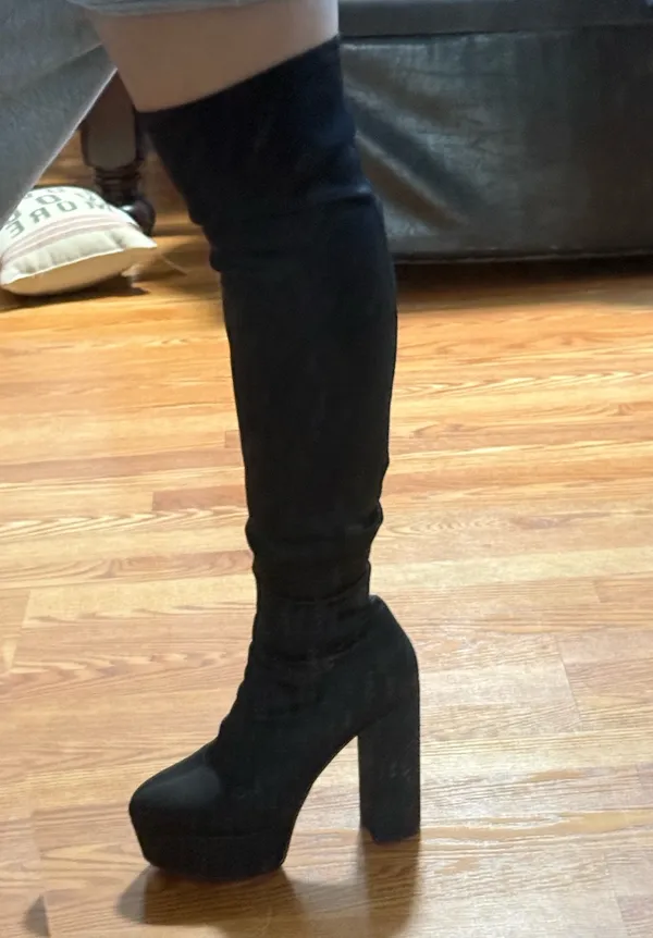 Dolls Kill Black Thigh-High Boots - Image 6