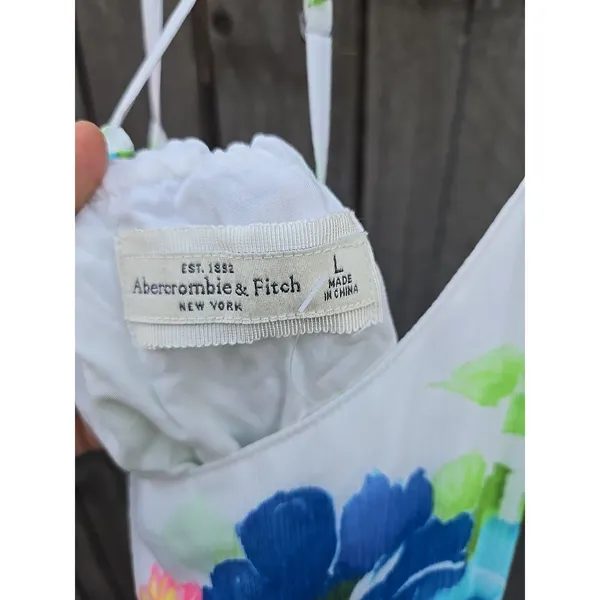 Abercrombie & Fitch NWT Mini Dress Floral Halter Cross-back Spring SIZE L - Image 2