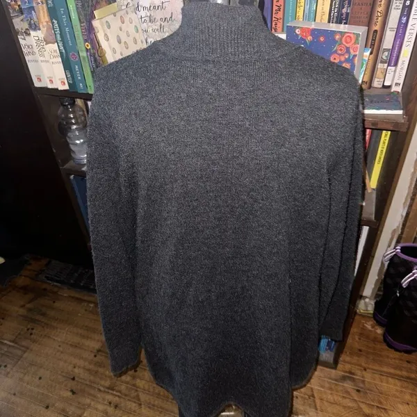 Loft cozy gray elevated basic minimalist drape  M cardigan - Image 2