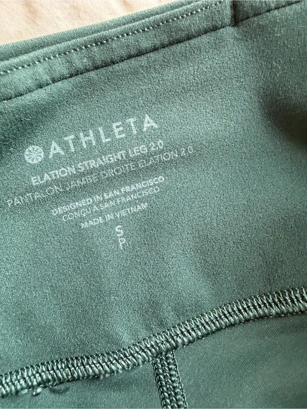 Athleta Elation Ultra High Rise Straight Leg Pants Small Pine Green - Image 6