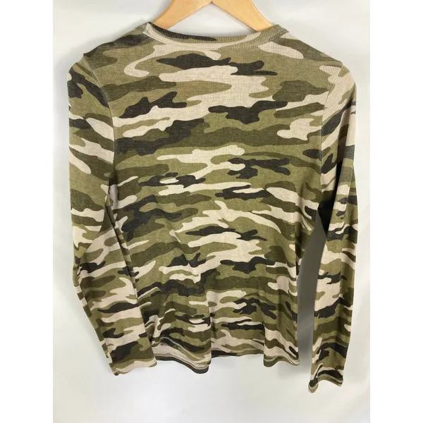 Lucky Brand Camo Thermal Waffle Long Sleeve Top Size Medium - Image 4