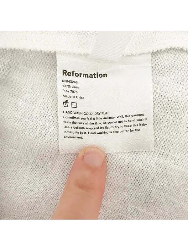 Reformation Mariana Mini Dress Women Size 8 White Linen Ruffle Coastal Bridal - Image 6