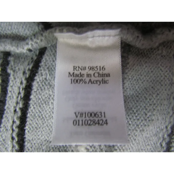 Coldwater Creek Cardigan Sweater S‎ Grey Wavy Stripe Full Zip Mock Neck - Image 5
