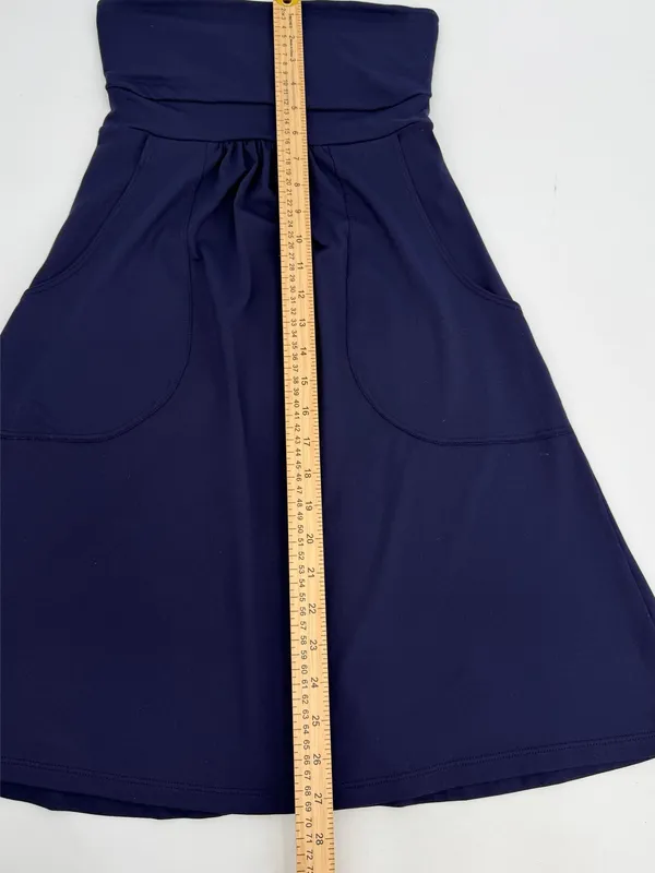 Susana Monaco Dress Womens XS Navy Blue Pleated Strapless Pocket Tube Minidress - Image 8