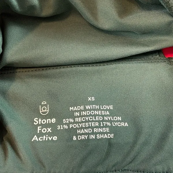 Stone Fox Active Swim Top Sports Bra‎ Hunter Green size XS - Image 2