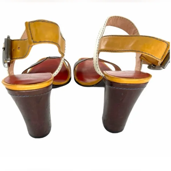 Marc by Marc Jacobs Multicolor Leather Block Heel Sandals 6.5 Ankle Strap No Box - Image 7
