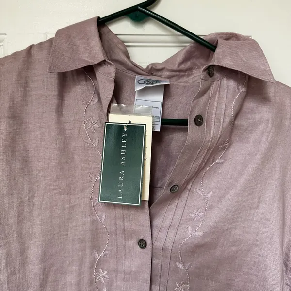 Laura Ashley Purple Blouse - Image 3