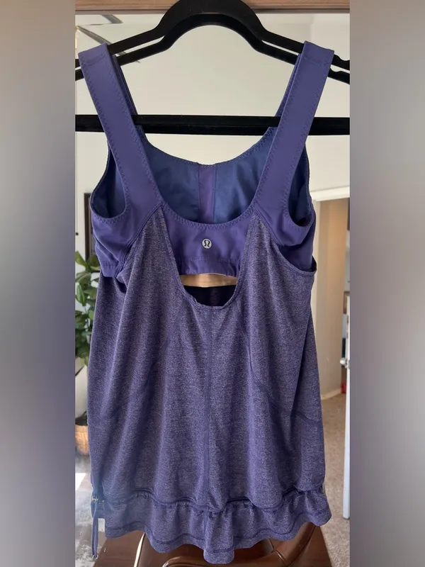 Lululemon Run For Your Life Size 6 Purple Tank Top long shirt with cinch waist - Image 3